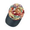 Gorra de teja curva flores- gris